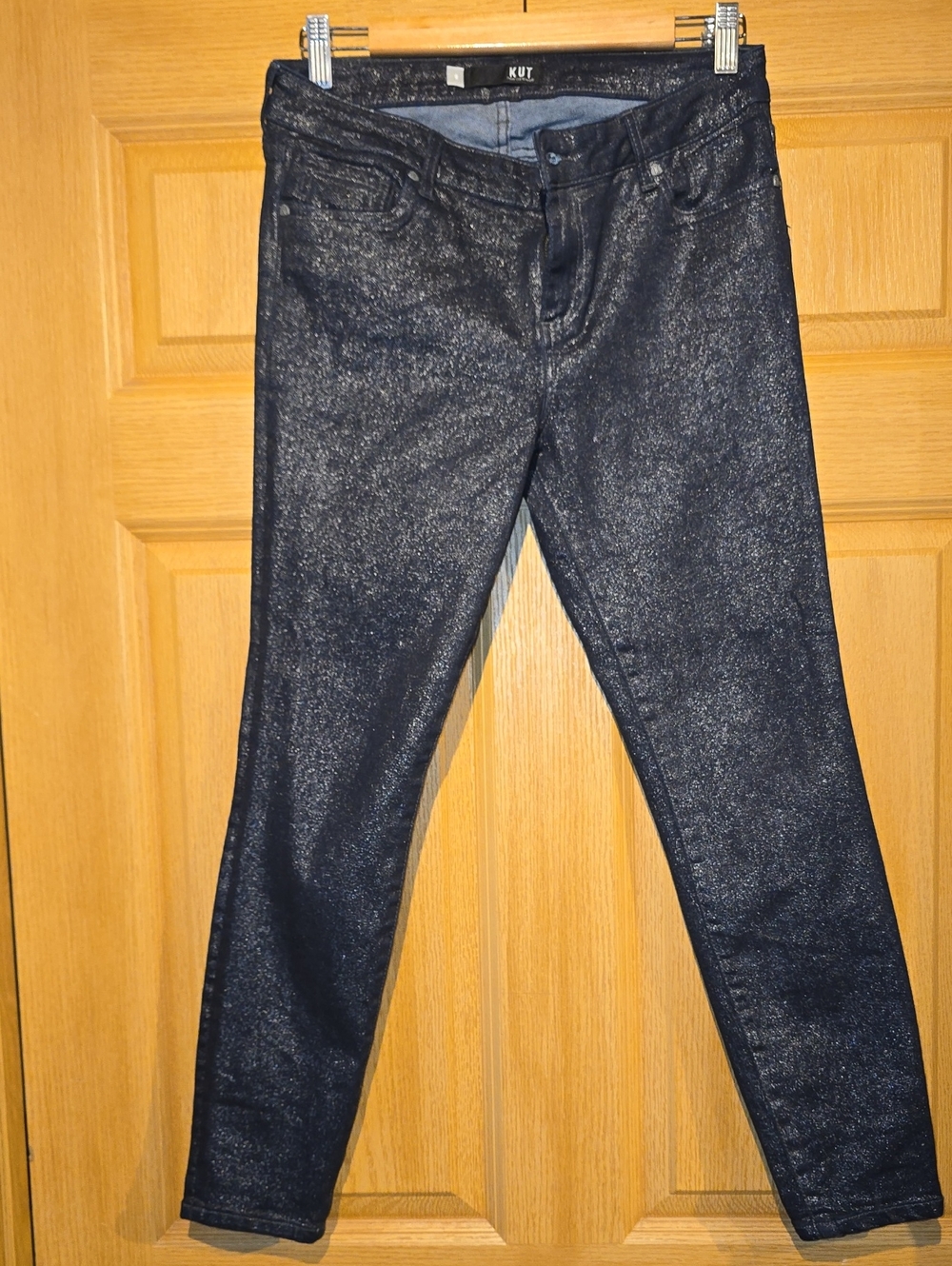 Kut from the Kloth Women's Shimmery Black Skinny Jeans